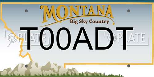 T00ADT Montana License Plate