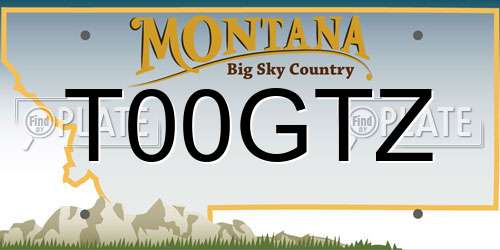 T00GTZ Montana License Plate