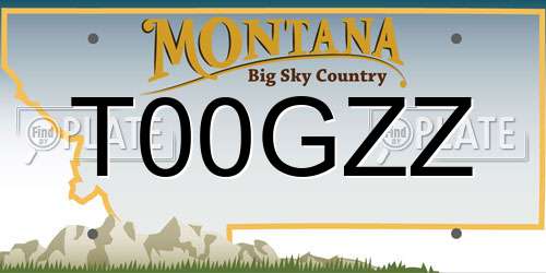 T00GZZ Montana License Plate