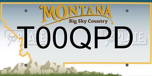 T00QPD Montana License Plate