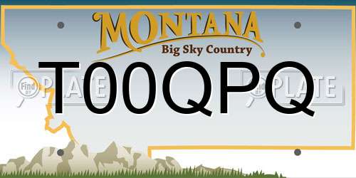 T00QPQ Montana License Plate