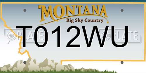 T012WU Montana License Plate