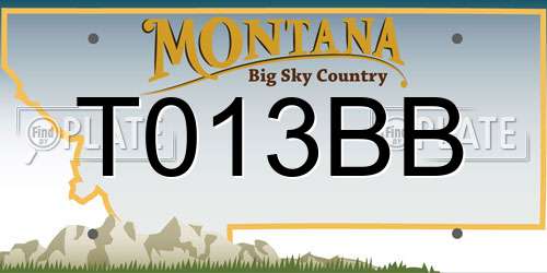 T013BB Montana License Plate