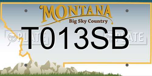 T013SB Montana License Plate