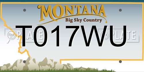 T017WU Montana License Plate