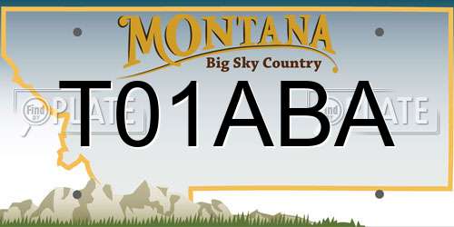T01ABA Montana License Plate