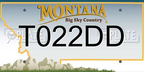 T022DD Montana License Plate