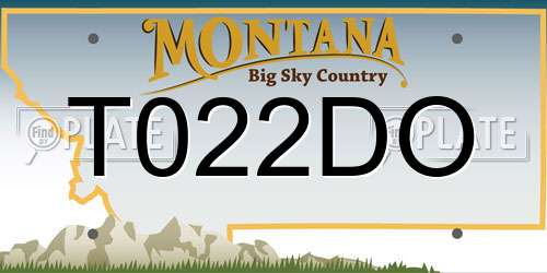 T022DO Montana License Plate