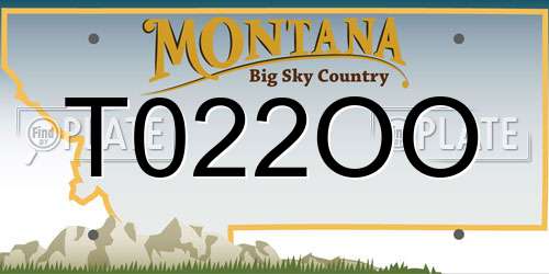 T022OO Montana License Plate