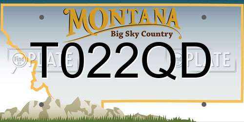 T022QD Montana License Plate