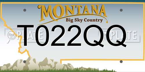 T022QQ Montana License Plate