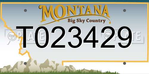 T023429 Montana License Plate