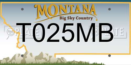 T025MB Montana License Plate
