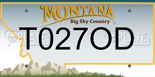 T027OD Montana License Plate