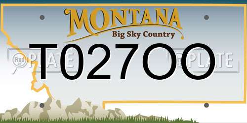 T027OO Montana License Plate