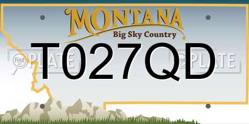 T027QD Montana License Plate