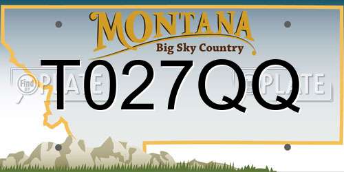 T027QQ Montana License Plate