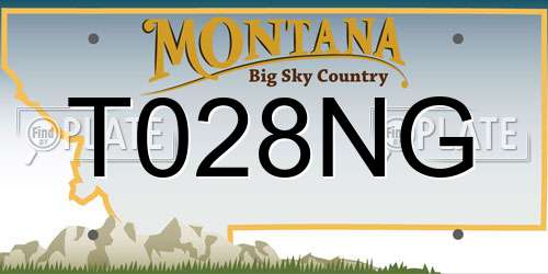 T028NG Montana License Plate