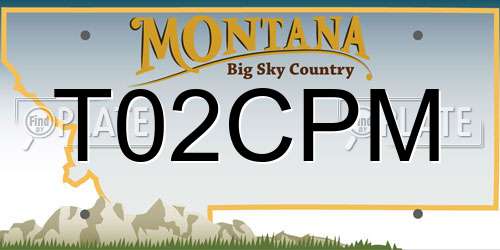 T02CPM Montana License Plate