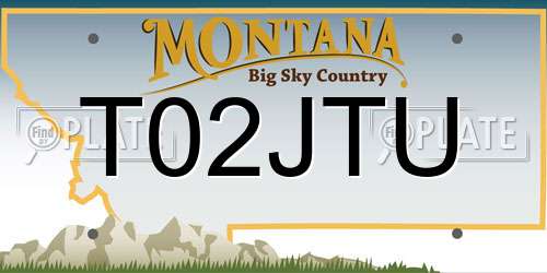 T02JTU Montana License Plate