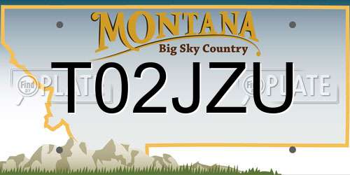 T02JZU Montana License Plate