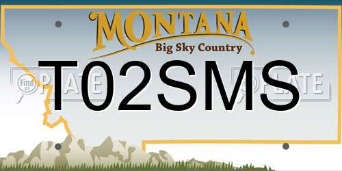 T02SMS Montana License Plate