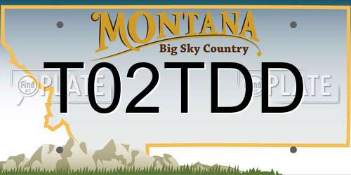 T02TDD Montana License Plate