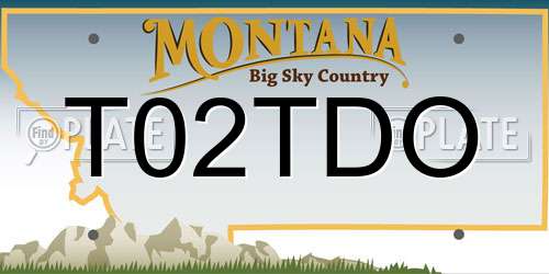 T02TDO Montana License Plate