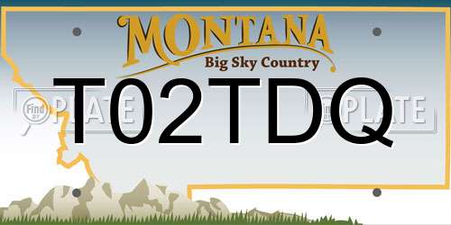 T02TDQ Montana License Plate