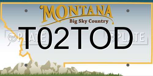 T02TOD Montana License Plate