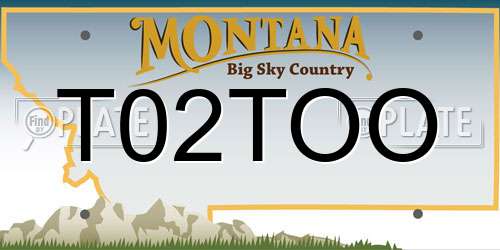 T02TOO Montana License Plate