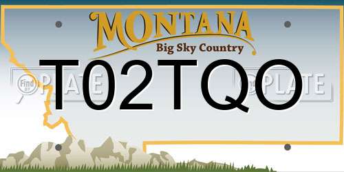 T02TQO Montana License Plate