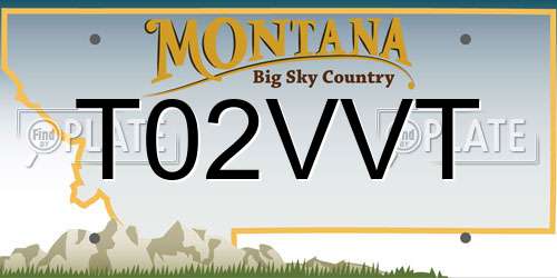 T02VVT Montana License Plate