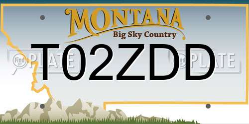 T02ZDD Montana License Plate