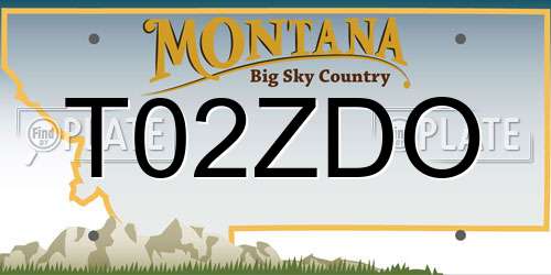T02ZDO Montana License Plate