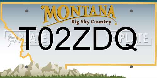 T02ZDQ Montana License Plate