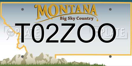 T02ZOO Montana License Plate