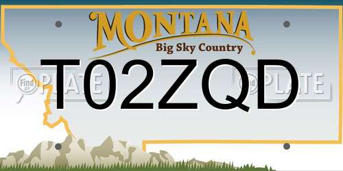 T02ZQD Montana License Plate