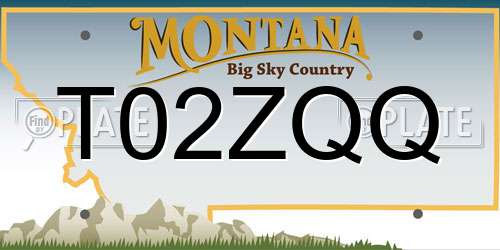 T02ZQQ Montana License Plate