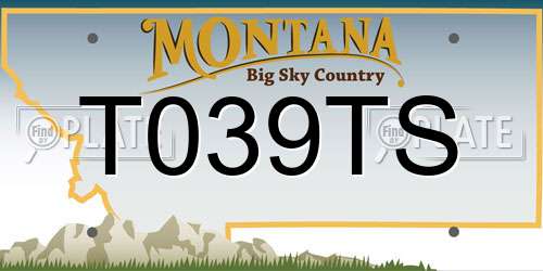 T039TS Montana License Plate