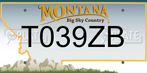 T039ZB Montana License Plate