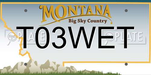 T03WET Montana License Plate
