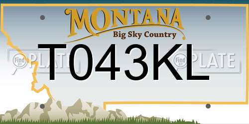 T043KL Montana License Plate