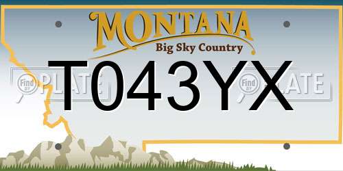 T043YX Montana License Plate