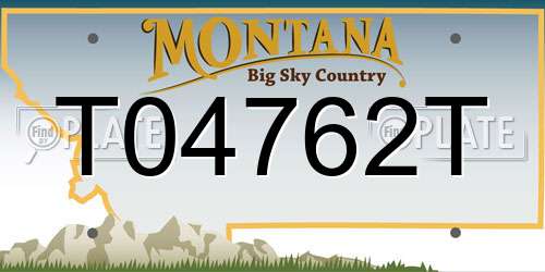 T04762T Montana License Plate