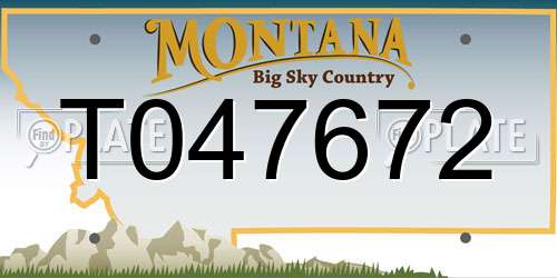 T047672 Montana License Plate