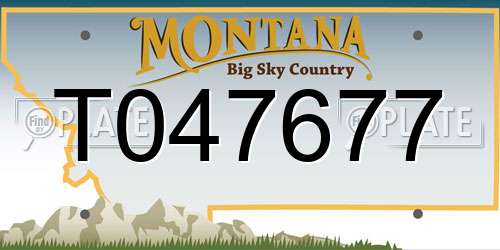 T047677 Montana License Plate