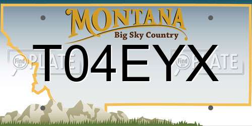 T04EYX Montana License Plate