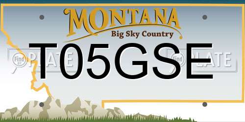 T05GSE Montana License Plate