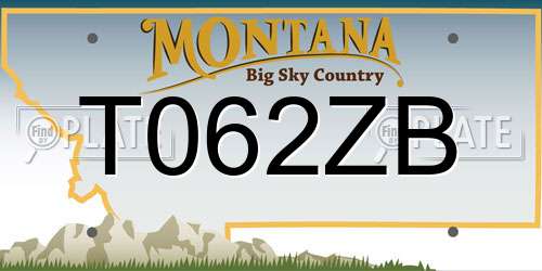 T062ZB Montana License Plate